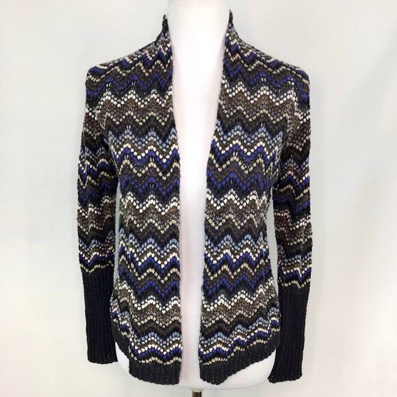 NIC+ZOE Celestial Open Front Chevron Pattern Knit Cardigan Women’s Size Small - Picture 5 of 13